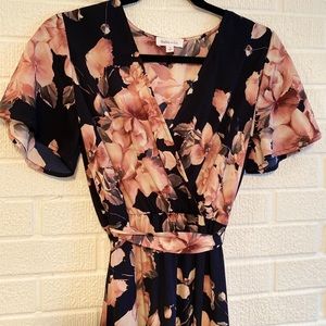 Faux Wrap Floral Dress